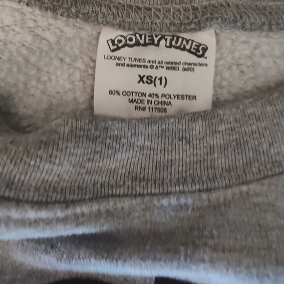 Looney Tunes Womens Graphic Gray Sweatshirt Juniors Size X-SMALL - Picture 4 of 4
